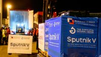 A new shipment of Sputnik V vaccines arrived at Ezeiza international airport on Sunday at 19.53 hrs.