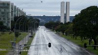 General view of the Esplanade of Ministries in Brasilia, seen on the first day of lockdown in the Brazilian capital decreed by Governor Ibanes Rocha to fight a surge in cases of the novel coronavirus, COVID-19, on February 28, 2021.
