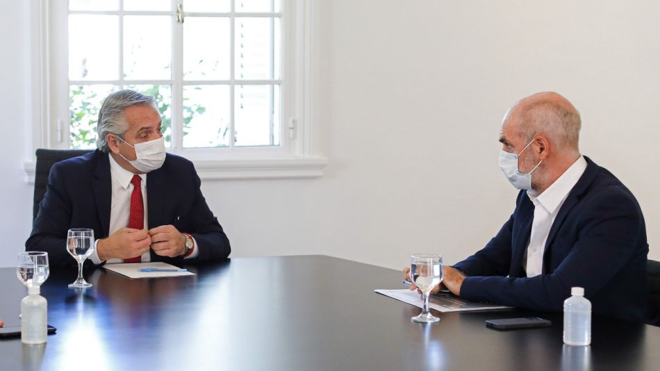 Horacio Rodríguez Larreta con el presidente Alberto Fernández
