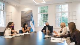 Gómez Alcorta, Vilma Ibarra, Fernández, Losardo y Frederic en la creación del nuevo organismo.