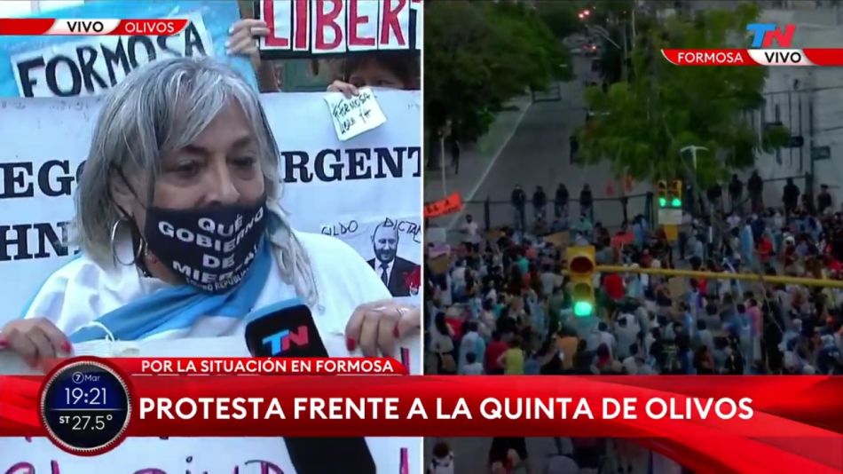 Protesta por Formosa en la Quinta de Olivos