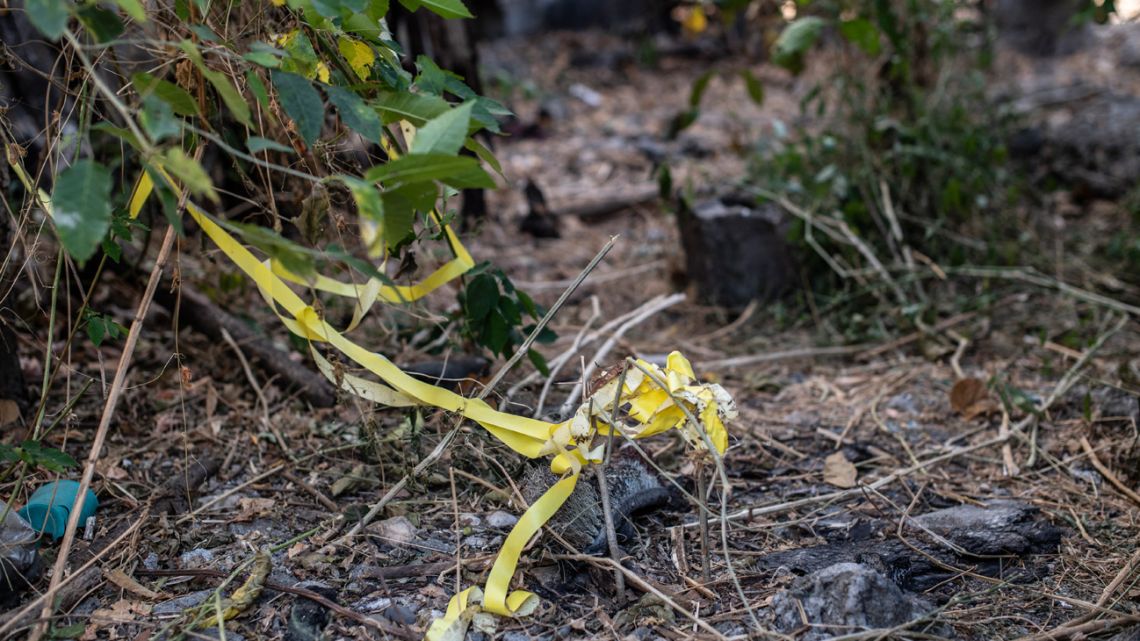 View of the crime scene where 17-year-old Eliannys Martínez was found dead hours after her disappearance alongside another girl, in La Misión, Portuguesa state, Venezuela on February 26, 2021.