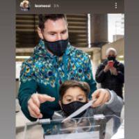 Lionel Messi fue a votar a Barcelona con un buzo de más de 100 mil pesos