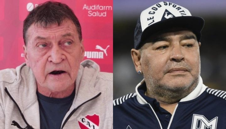 Julio César Falcioni y Diego Maradona