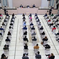 Vista general de la sesión constitutiva del parlamento catalán en Barcelona. - La sesión no se celebra en la cámara parlamentaria en cumplimiento de las restricciones por coronavirus. | Foto:Josep Lago / AFP