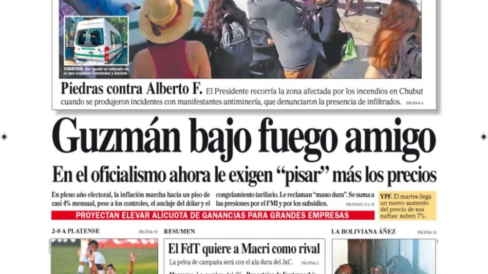 La tapa de Diario PERFIL de este domingo 14 de marzo de 2021