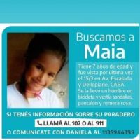 Desesperada búsqueda de Maia: los famosos piden por su aparición