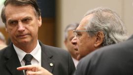 Jair Bolsonaro junto al ministro de Economía, Paulo Guedes.