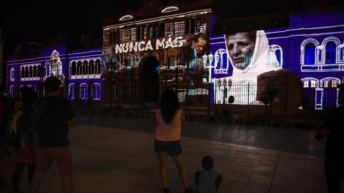 People marched on Plaza de Mayo last Wednesday to mark the 45th anniversary of the 1976 coup.