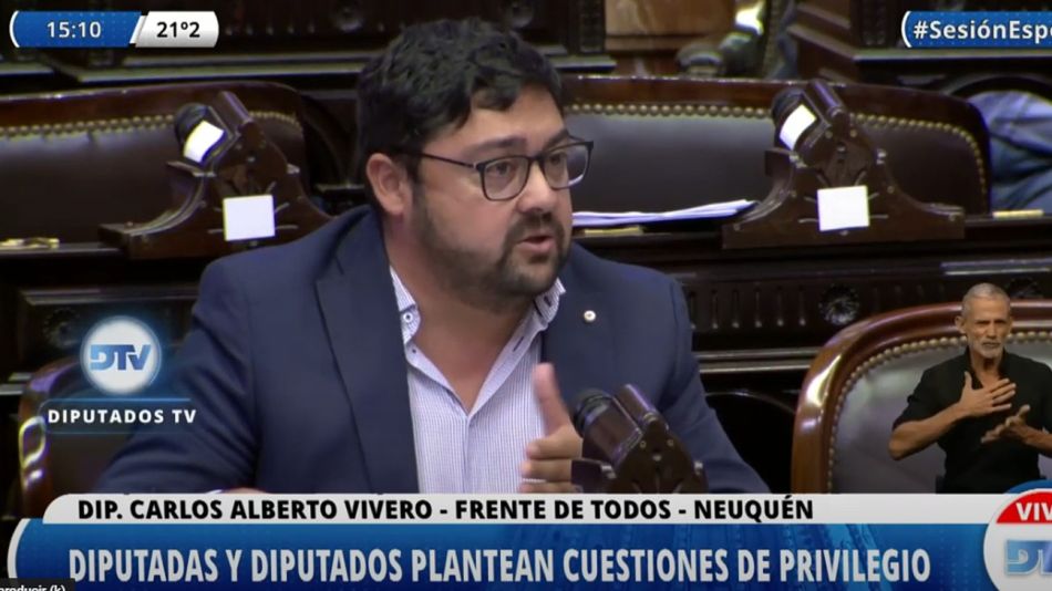 El diputado neuquino Carlos Vivero.