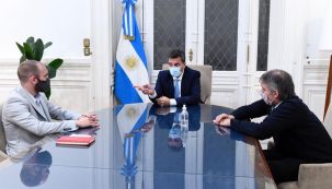 Máximo Kirchner, Sergio Massa y Martín Guzmán 20210329
