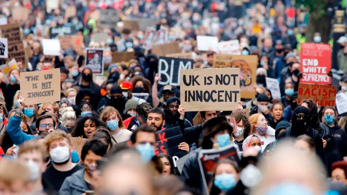 A Black Lives Matter protest in London in 2020.