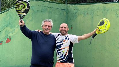 Antes de la tormenta. El Presidente festejó su cumpleaños con el ministro Martín Guzmán.
