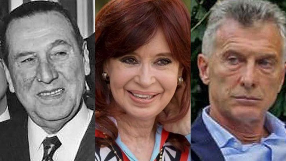 Juan Perón, Cristina Fernández y Mauricio Macri 20210406