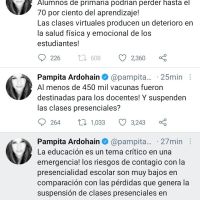 Pampita, Guillermina Valdés y otros famosos reaccionaron ante las suspensión de las clases