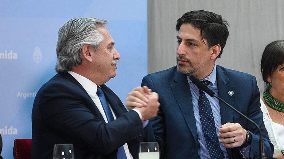 Alberto Fernández con Nicolás Trotta 20210415