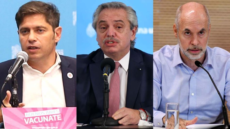 Conferencias: Kicillof, Fernández y Larreta en cadena.