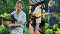 Juliana Awada y el look casual para hacer jardinería en casa