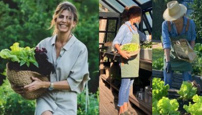 Juliana Awada y el look casual para hacer jardinería en casa