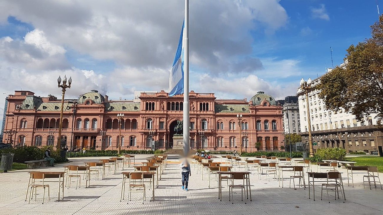 Clases abiertas en Plaza de Mayo.