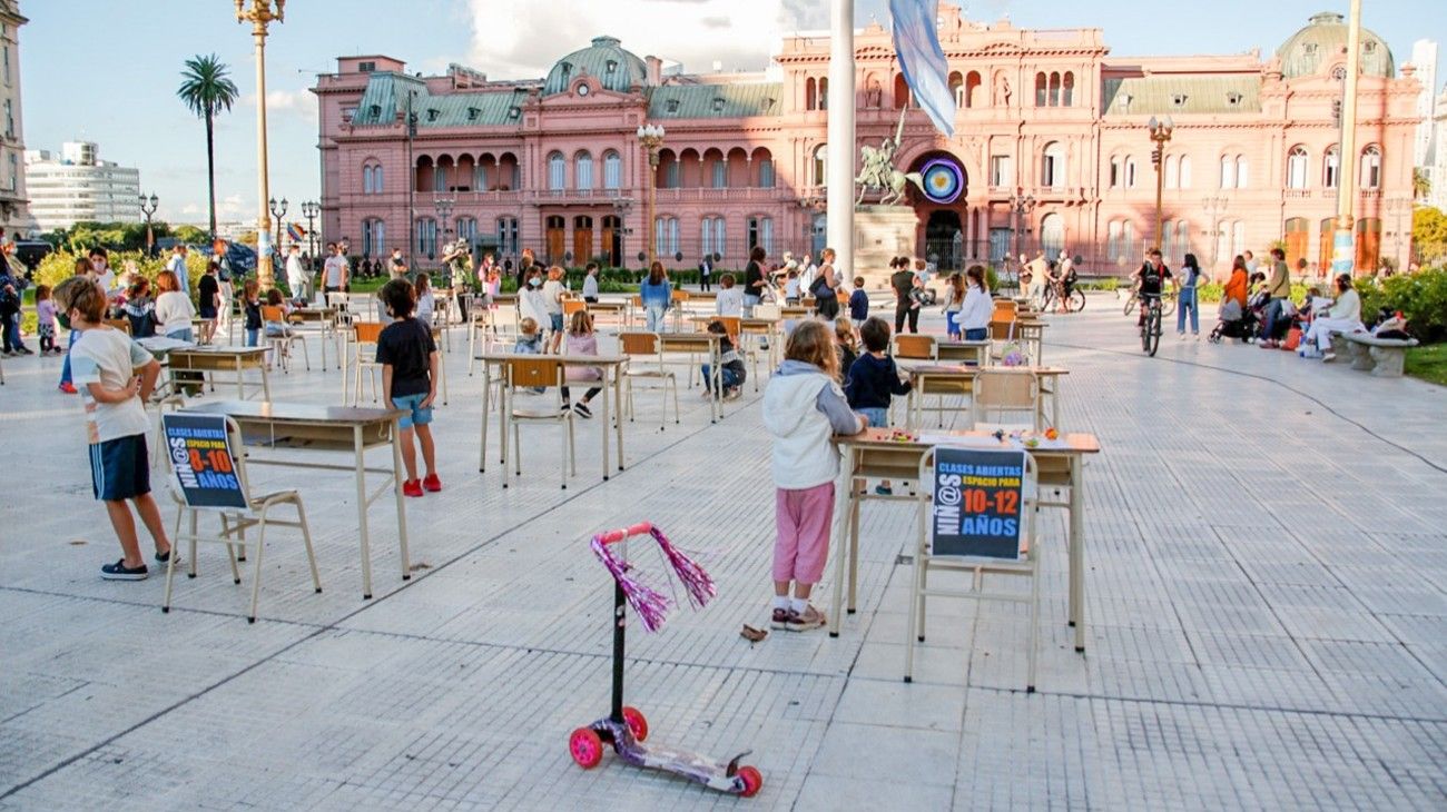 Clases abiertas en Plaza de Mayo