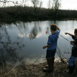 Niños pescando