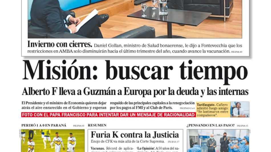 La tapa del Diario PERFIL del domingo 9 de mayo de 2021.