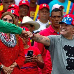 Maradona con Nicolás Maduro.  | Foto:CEDOC