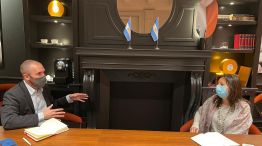 El ministro Martín Guzmán, con la subdirectora del Departamento del Hemisferio Occidental del FMI, Julie Kozack.