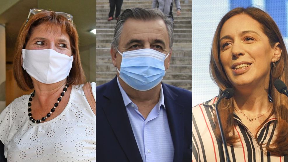 Patricia Bullrich, Mario Negri y María Eugenia Vidal 20210514