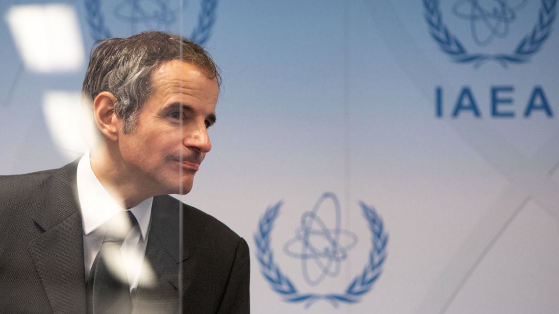 Rafael Grossi, Director General of the International Atomic Energy Agency (IAEA), speaks during a press conference at the agency's headquarters in Vienna, Austria on Mai 24, 2021. 