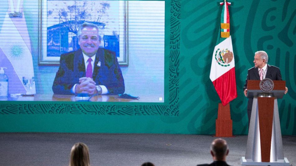 Alberto Fernández en videoconferencia conjunta con su par de México, Andrés Manuel López Obrador