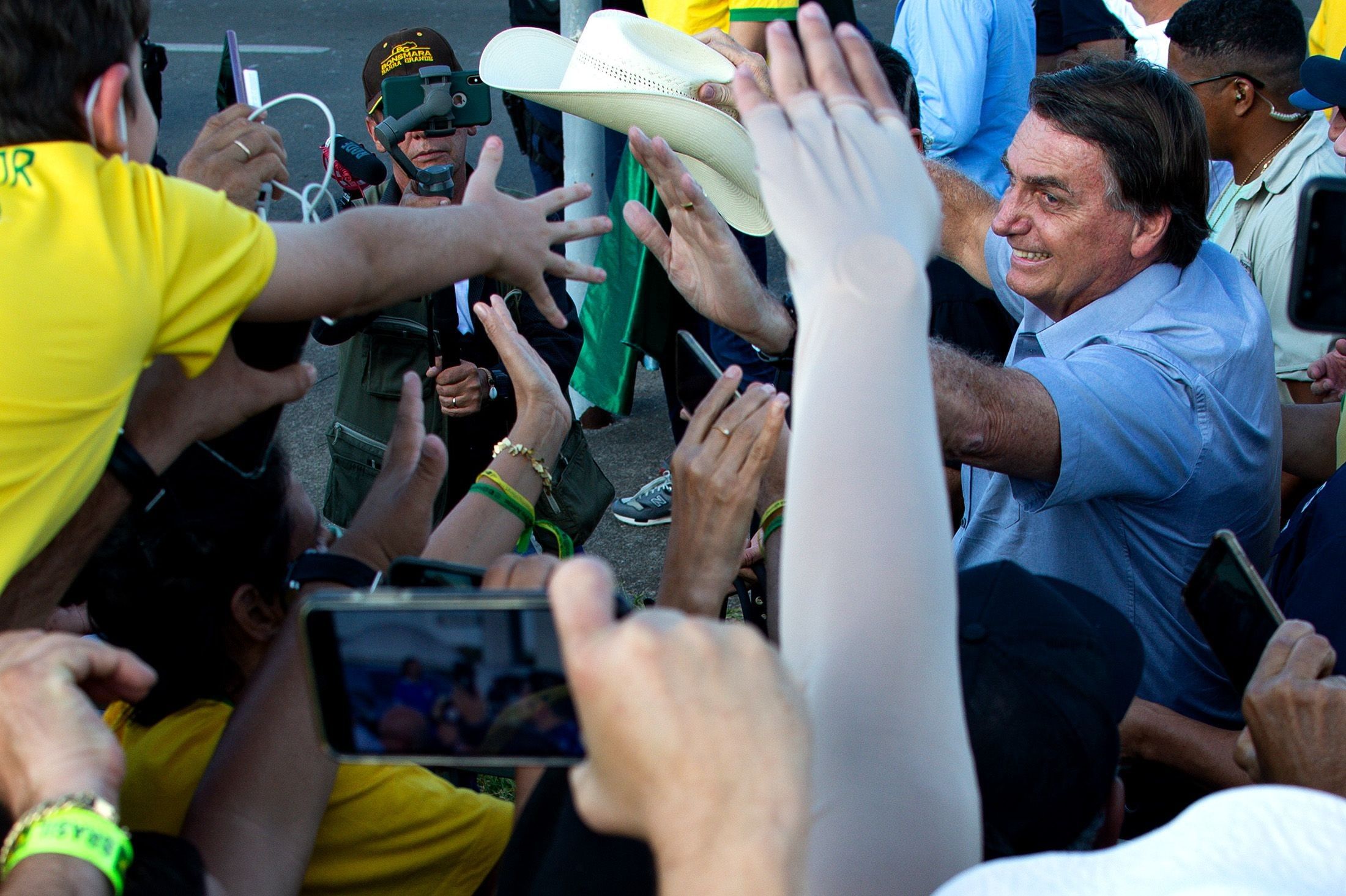 President Bolsonaro Attends a Protest in Support of His Government