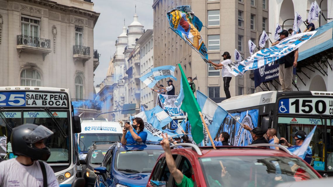 Peronist loyalty day celebrations in Plaza de Mayo in 2018.
