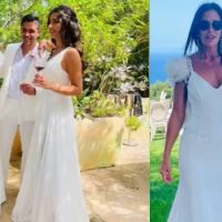 La emoción de Carolina Baldini en la boda de su hijo Gio Simeone: "Los amo"