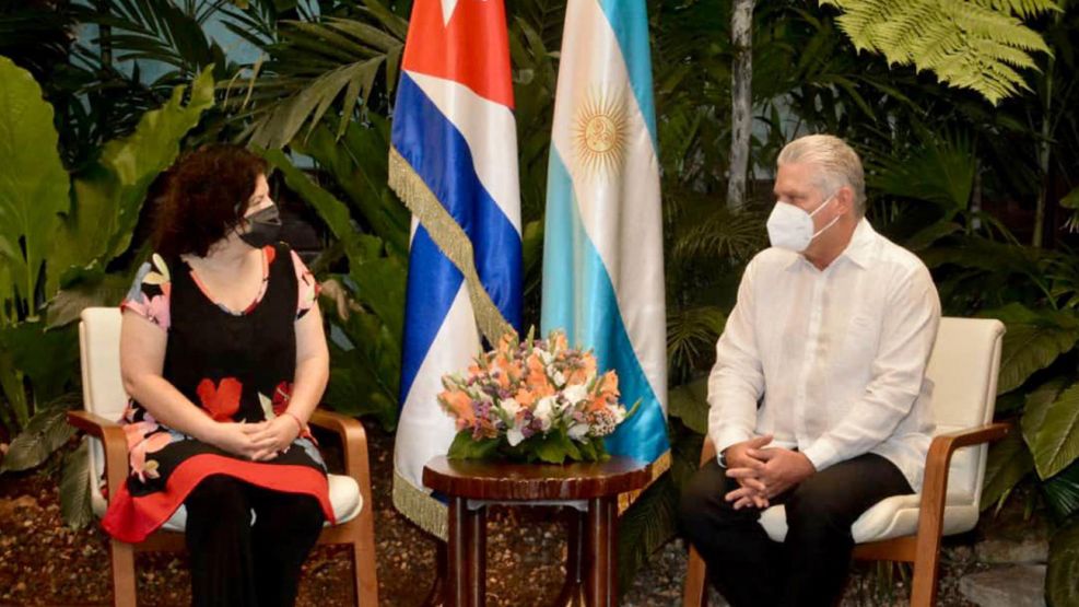 Vizzotti se reunió en La Habana con el presidente de Cuba, Miguel Díaz Canel Bermúdez.
