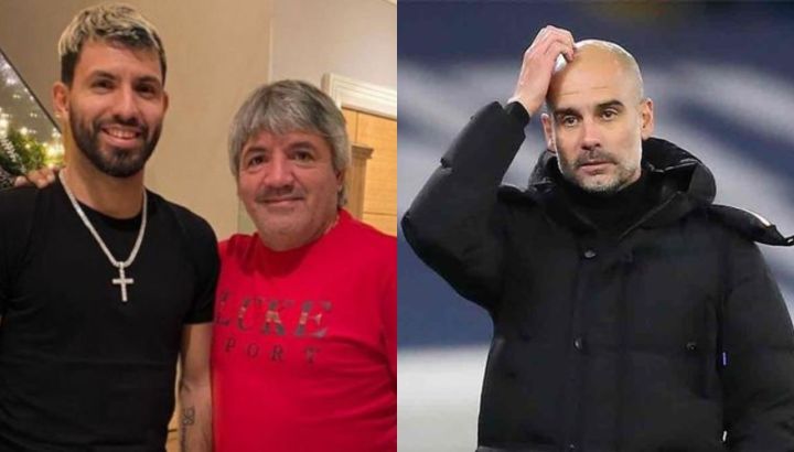 Sergio Agüero y Pep Guardiola