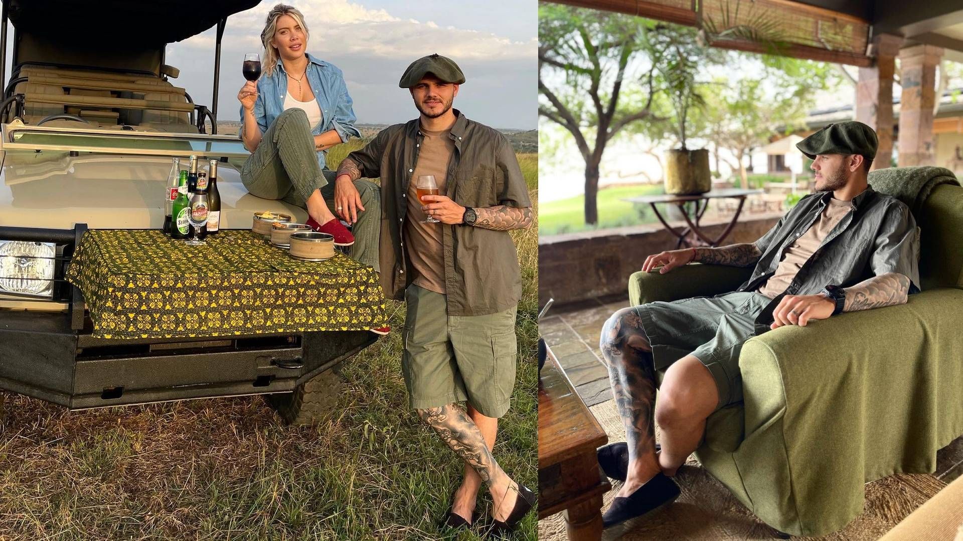 Mauro Icardi le robó el look a su cuñado y roba piropos desde África con Wanda Nara