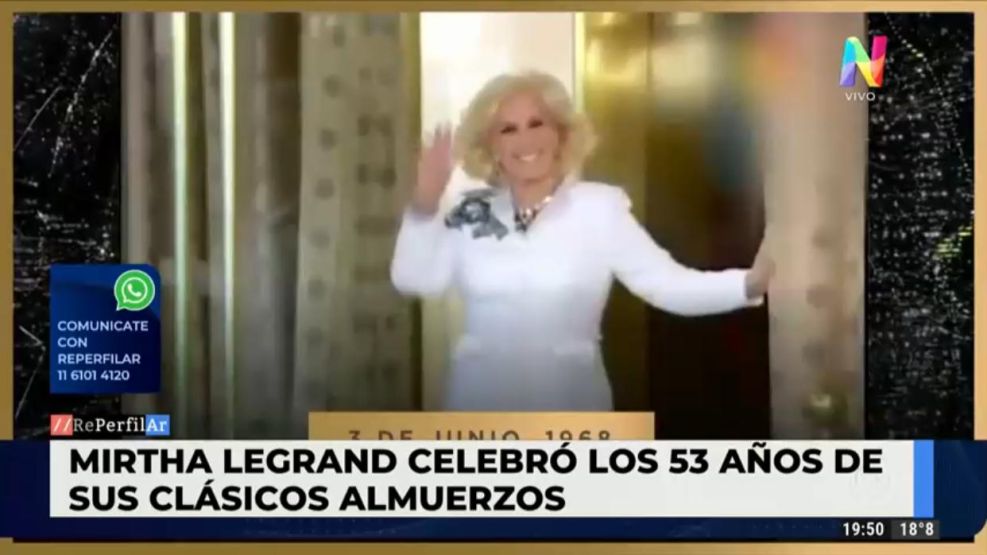 Mirtha Legrand compartió un emocionante video en sus redes para festejar los 53 años de su programa