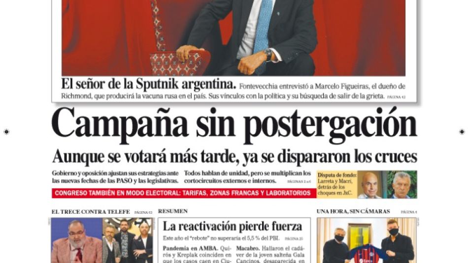 Diario Perfil Tapa Domingo 6 de junio 2021