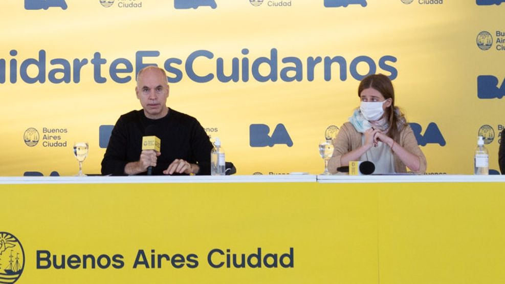 Horacio Rodríguez Larreta y la ministra de Desarrollo Humano y Hábitat, María Migliore.