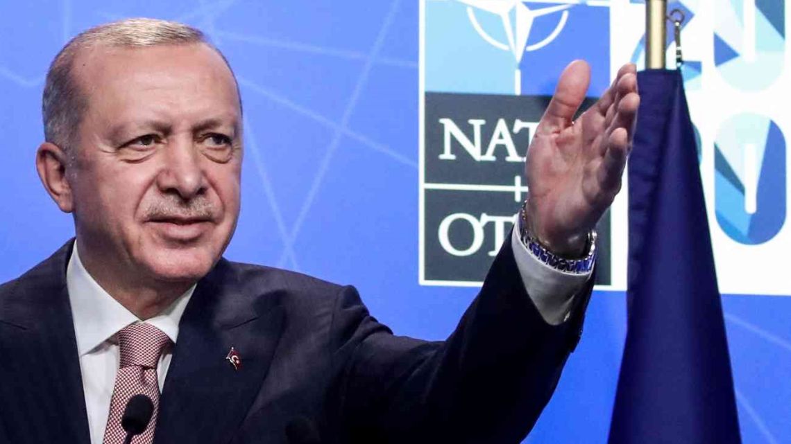 Turkey's President Recep Tayyip Erdogan gives a press conference after the NATO summit at the North Atlantic Treaty Organization (NATO) headquarters in Brussels on June 14, 2021.