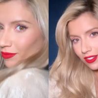 El look de Laurita Fernández para su debut en El club de las divorciadas: piernas al aire, mucho brillo y labios rojos