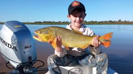 Joaquín, el más pequeño de la familia dio cátedra de pesca al conseguir uno de los mejores portes.