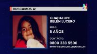 Guadalupe tiene 5 años y está desaparecida desde el lunes en San Luis