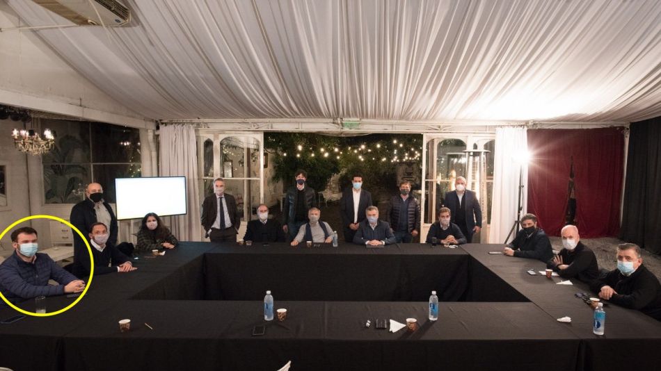 Juan Manuel López, en una de las dos reuniones de las que participó.
