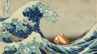 La gran ola de Kanagawa, también conocida simplemente como La ola, famosa estampa japonesa del pintor especialista Katsushika Hokusai, publicada entre 1830 y 1833.