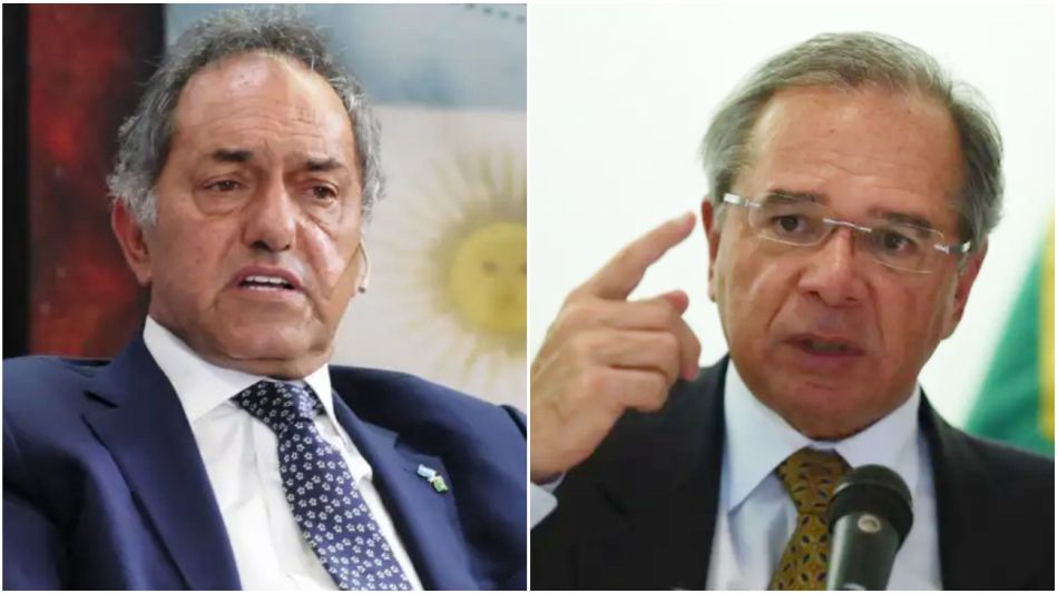 El embajador Daniel Scioli y el ministro Paulo Guedes.