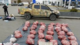 Los cazadores llevaban ilegalmente más de 1.000 kilos de carne de guanaco y avestruz en una camioneta.