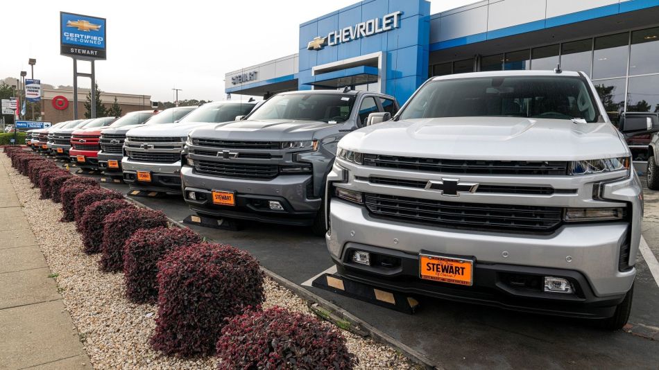 General Motors Vehicles At A Car Dealership Ahead Of Earnings Figures 